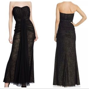 Aidan Mattox tulle black gown strapless 4